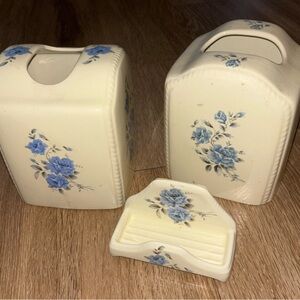 Athena California Ceramic tissue box covers and soap dish box o